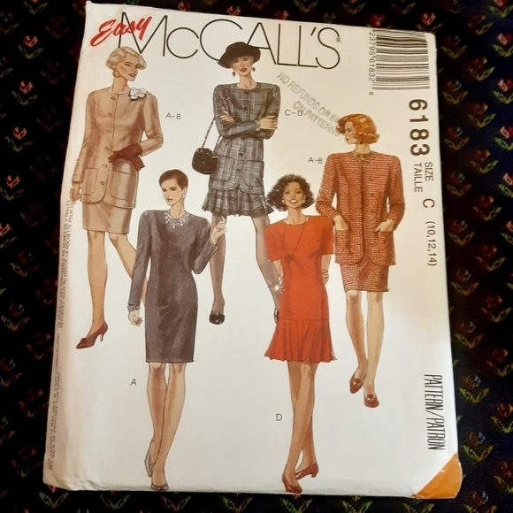 Vintage 90's McCall's Sewing Pattern 6183 10,12,14 - Picture 1 of 6